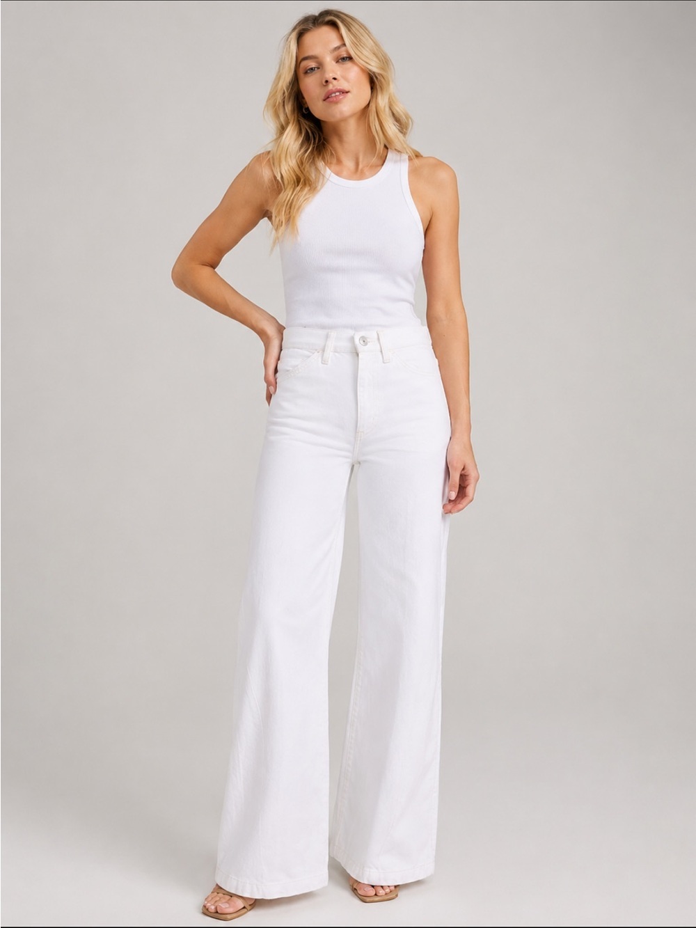 FRAME Au Natural Clean Le Baggy Palazzo Jeans Size 26 8185